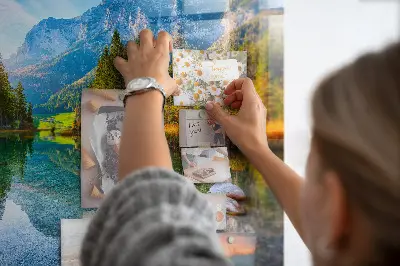 River and mountains landscape magnetic wall board