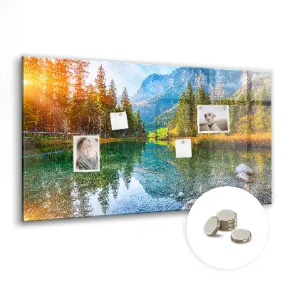 River and mountains landscape magnetic wall board