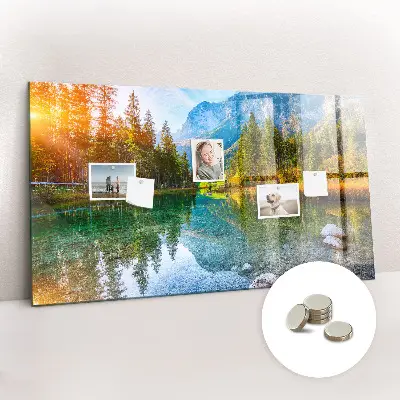 River and mountains landscape magnetic wall board