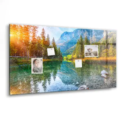 River and mountains landscape magnetic wall board