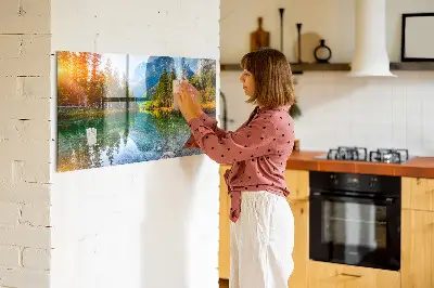 River and mountains landscape magnetic wall board