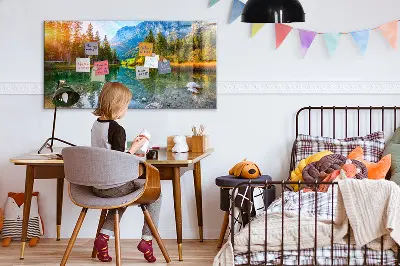 River and mountains landscape magnetic wall board