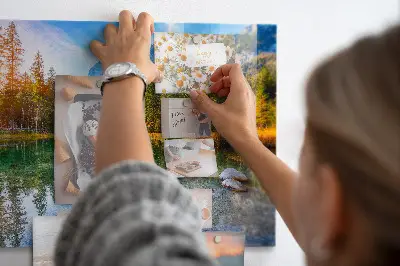 River and mountains landscape magnetic wall board