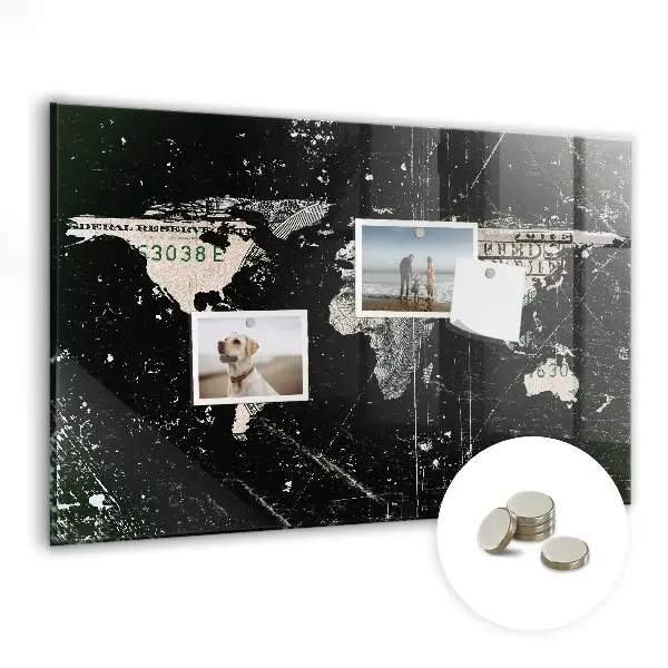 World map magnetic board