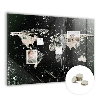 World map magnetic board