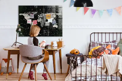 World map magnetic board