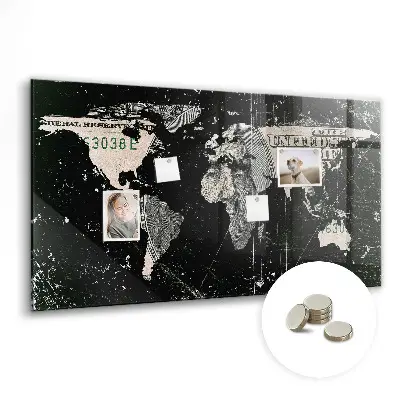 World map magnetic board