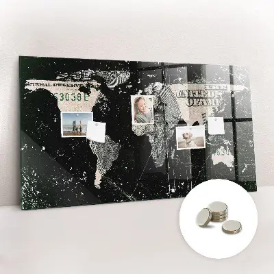 World map magnetic board