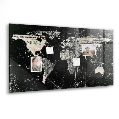 World map magnetic board