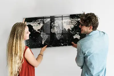World map magnetic board