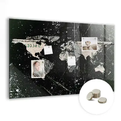 World map magnetic board