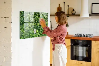 Forest from a bird's eye view magnetic glass dry erase board