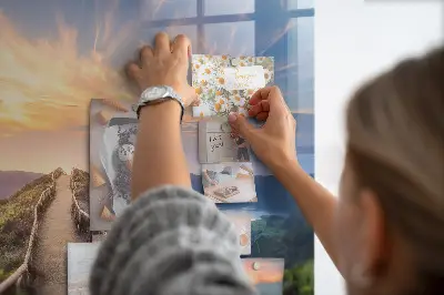 Magnetic glass dry erase board Mountain landscape
