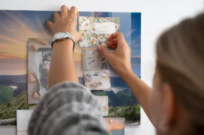 Magnetic glass dry erase board Mountain landscape