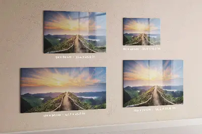 Magnetic glass dry erase board Mountain landscape
