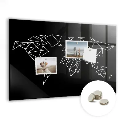 Modern World Map Magnetic Board