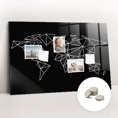 Modern World Map Magnetic Board