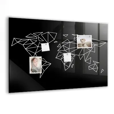 Modern World Map Magnetic Board