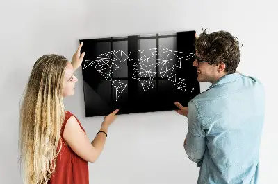 Modern World Map Magnetic Board