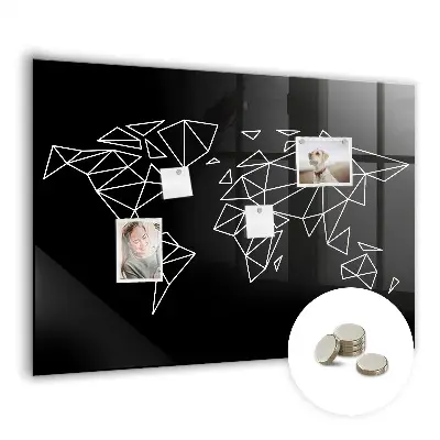 Modern World Map Magnetic Board