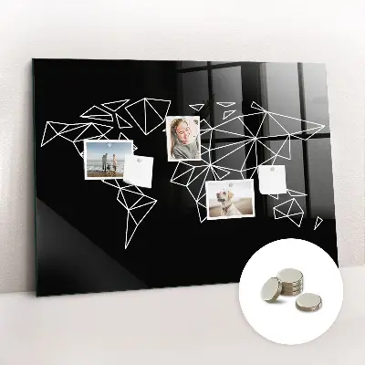 Modern World Map Magnetic Board