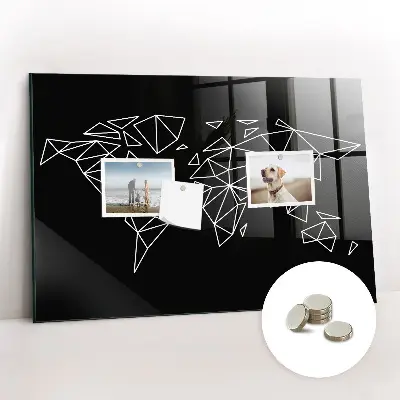 Modern World Map Magnetic Board