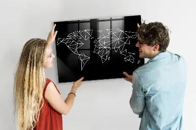 Modern World Map Magnetic Board