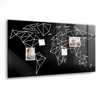Modern World Map Magnetic Board