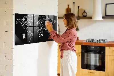 Modern World Map Magnetic Board
