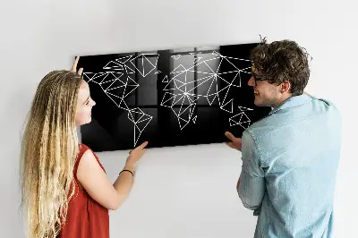 Modern World Map Magnetic Board