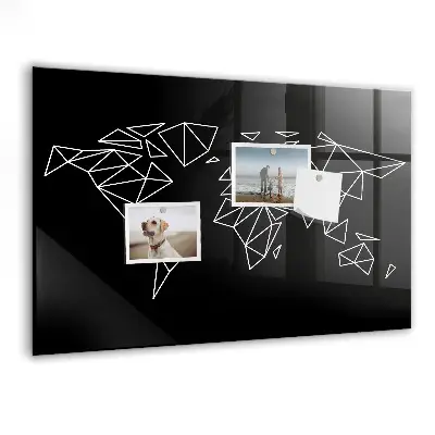 Modern World Map Magnetic Board