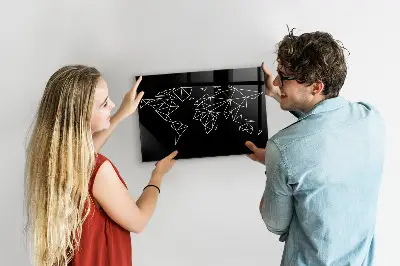Modern World Map Magnetic Board