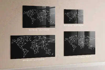 Modern World Map Magnetic Board