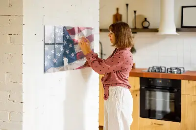 American flag magnetic wall board