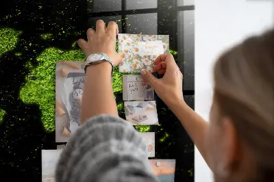 Magnetic glass dry erase board with world map design