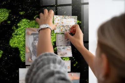 Magnetic glass dry erase board with world map design