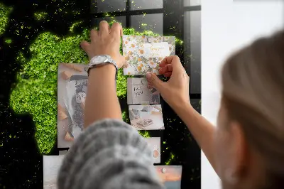 Magnetic glass dry erase board with world map design