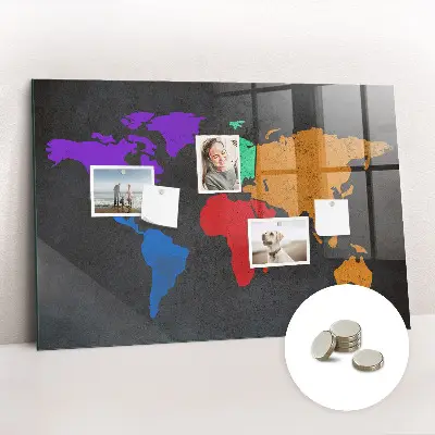 Magnetic wall board World map