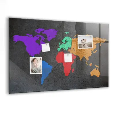 Magnetic wall board World map