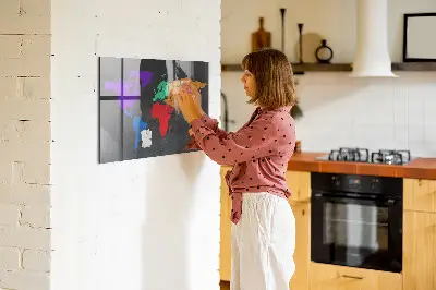 Magnetic wall board World map