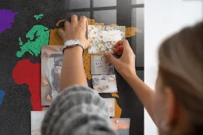 Magnetic World Map Wall Board