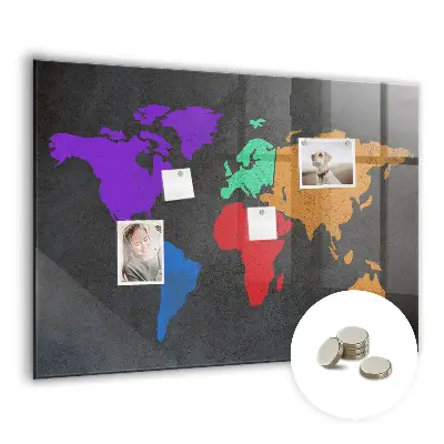 Magnetic World Map Wall Board