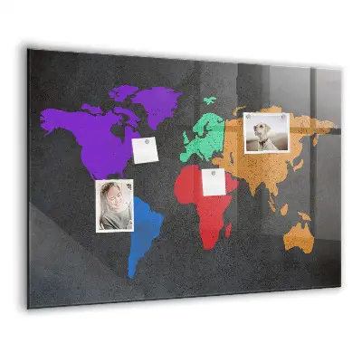 Magnetic World Map Wall Board