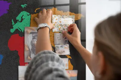 Magnetic wall board World map