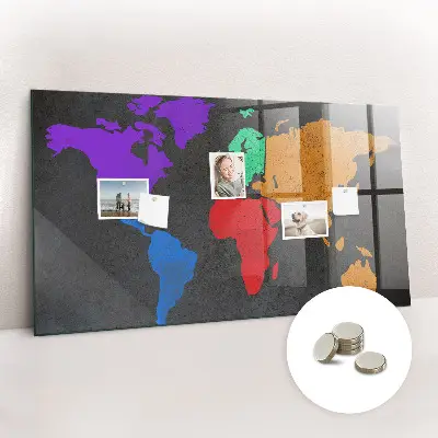Magnetic World Map Wall Board