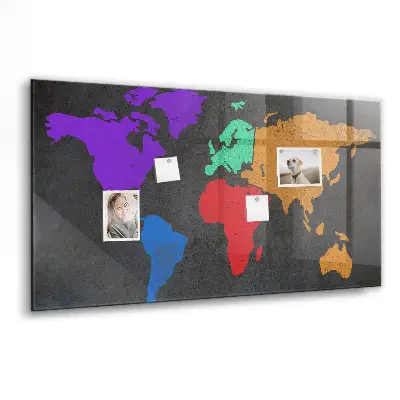 Magnetic World Map Wall Board
