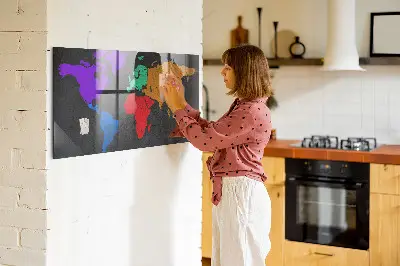 Magnetic wall board World map