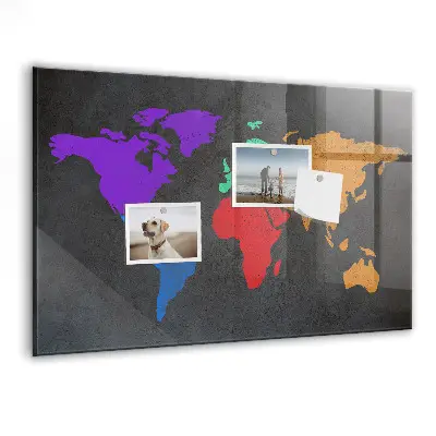 Magnetic World Map Wall Board