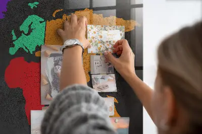 Magnetic wall board World map