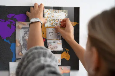 Magnetic World Map Wall Board